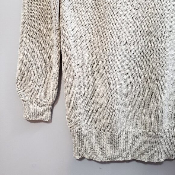 Alfred Sung * Tan Summer Knit Sweater Sz L - Picture 6 of 8